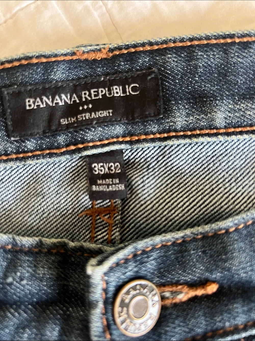 Banana republic men’s denim jeans, slim straight, 35/32